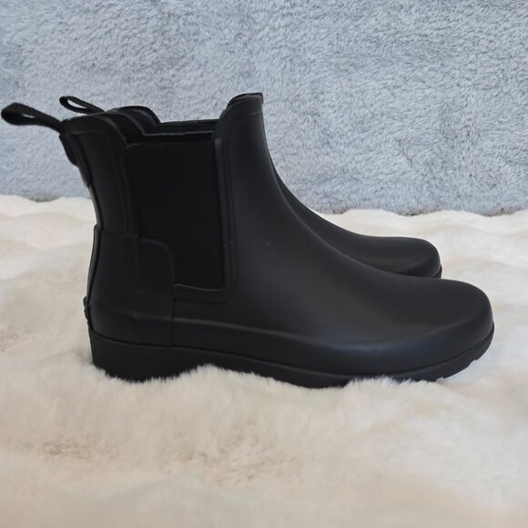 NEW! Hunter Refined Slim Fit Chelsea Boots Black Women's Size 5 US (WFS1017RMA) - Picture 5 of 10